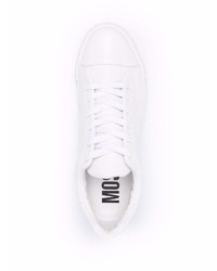 Baskets basses en cuir blanches Moschino