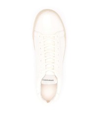 Baskets basses en cuir blanches Emporio Armani