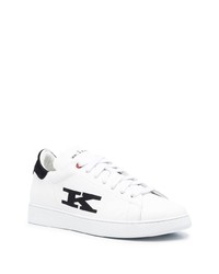 Baskets basses en cuir blanches Kiton