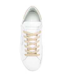 Baskets basses en cuir blanches Philippe Model