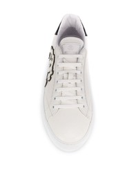 Baskets basses en cuir blanches Roberto Cavalli