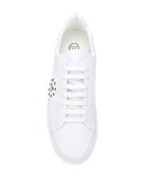 Baskets basses en cuir blanches Philipp Plein