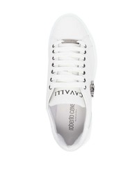 Baskets basses en cuir blanches Roberto Cavalli