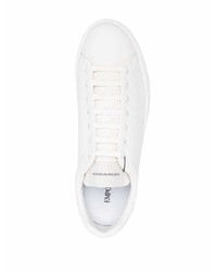 Baskets basses en cuir blanches Emporio Armani