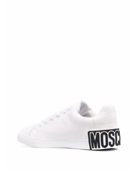 Baskets basses en cuir blanches Moschino