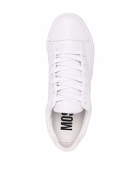 Baskets basses en cuir blanches Moschino