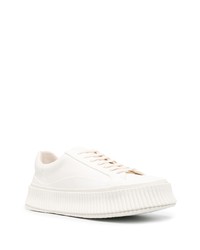 Baskets basses en cuir blanches Jil Sander