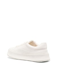 Baskets basses en cuir blanches Jil Sander