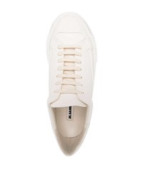 Baskets basses en cuir blanches Jil Sander