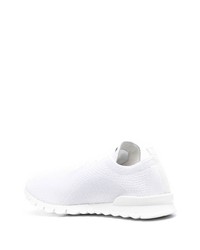 Baskets basses en cuir blanches Kiton