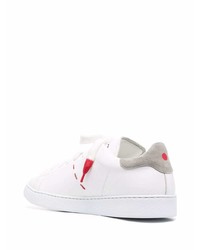 Baskets basses en cuir blanches Kiton