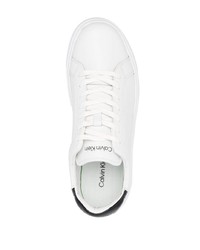 Baskets basses en cuir blanches Calvin Klein