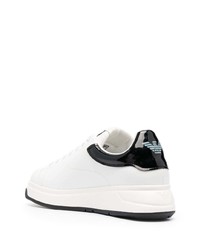 Baskets basses en cuir blanches Emporio Armani