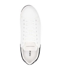 Baskets basses en cuir blanches Emporio Armani