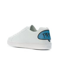 Baskets basses en cuir blanches Prada