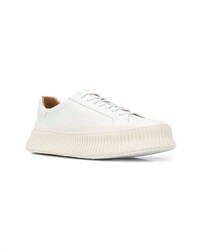 Baskets basses en cuir blanches Jil Sander