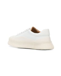 Baskets basses en cuir blanches Jil Sander