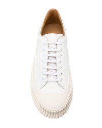 Baskets basses en cuir blanches Jil Sander