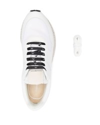 Baskets basses en cuir blanches Emporio Armani