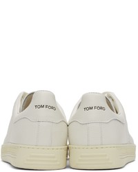 Baskets basses en cuir blanches Tom Ford