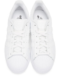 Baskets basses en cuir blanches adidas