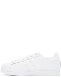 Baskets basses en cuir blanches adidas