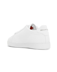 Baskets basses en cuir blanches Philipp Plein