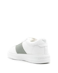 Baskets basses en cuir blanches Emporio Armani