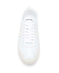 Baskets basses en cuir blanches Tom Ford