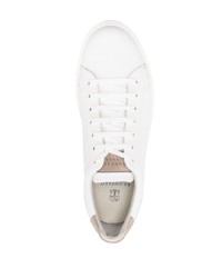 Baskets basses en cuir blanches Brunello Cucinelli