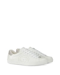 Baskets basses en cuir blanches Gucci