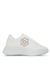 Baskets basses en cuir blanches Philipp Plein