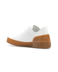 Baskets basses en cuir blanches Del Carlo