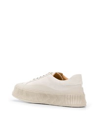 Baskets basses en cuir blanches Jil Sander