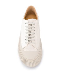 Baskets basses en cuir blanches Jil Sander