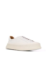 Baskets basses en cuir blanches Jil Sander