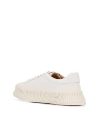 Baskets basses en cuir blanches Jil Sander