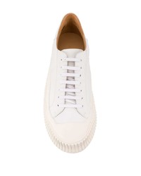 Baskets basses en cuir blanches Jil Sander