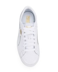 Baskets basses en cuir blanches Puma