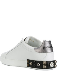 Baskets basses en cuir blanches Dolce & Gabbana