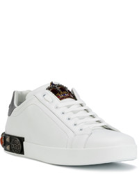 Baskets basses en cuir blanches Dolce & Gabbana