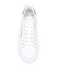 Baskets basses en cuir blanches Dolce & Gabbana