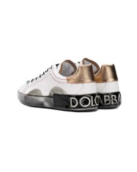 Baskets basses en cuir blanches Dolce & Gabbana