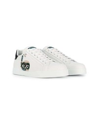 Baskets basses en cuir blanches Dolce & Gabbana