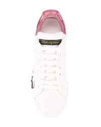 Baskets basses en cuir blanches Dolce & Gabbana