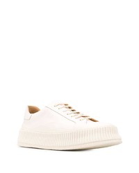 Baskets basses en cuir blanches Jil Sander