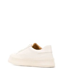 Baskets basses en cuir blanches Jil Sander