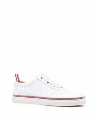 Baskets basses en cuir blanches Thom Browne