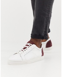 Baskets basses en cuir blanches Selected Homme