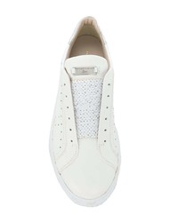 Baskets basses en cuir blanches Tosca Blu